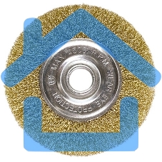 Щетка Matrix для УШМ, 175 мм, посадка 22,2 мм, плоская, латунированная витая проволока Щетка Matrix для УШМ, 175 мм, посадка 22,2 мм, плоская, латунированная витая проволока