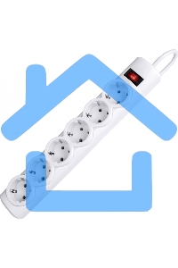 Сетевой фильтр Defender DFS 155 5.0 m, 6 розеток, белый