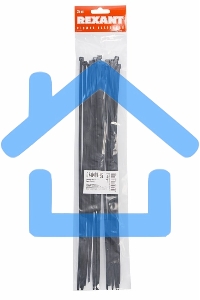 Хомут-стяжкa нeйлонoвая Rexant 400x4,8 мм, черная, упаковка 25 шт.