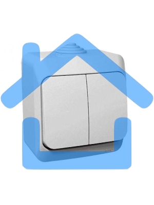 Выключатель 2-кл. ОП Этюд 10А IP44 белый SchE BA10-042B