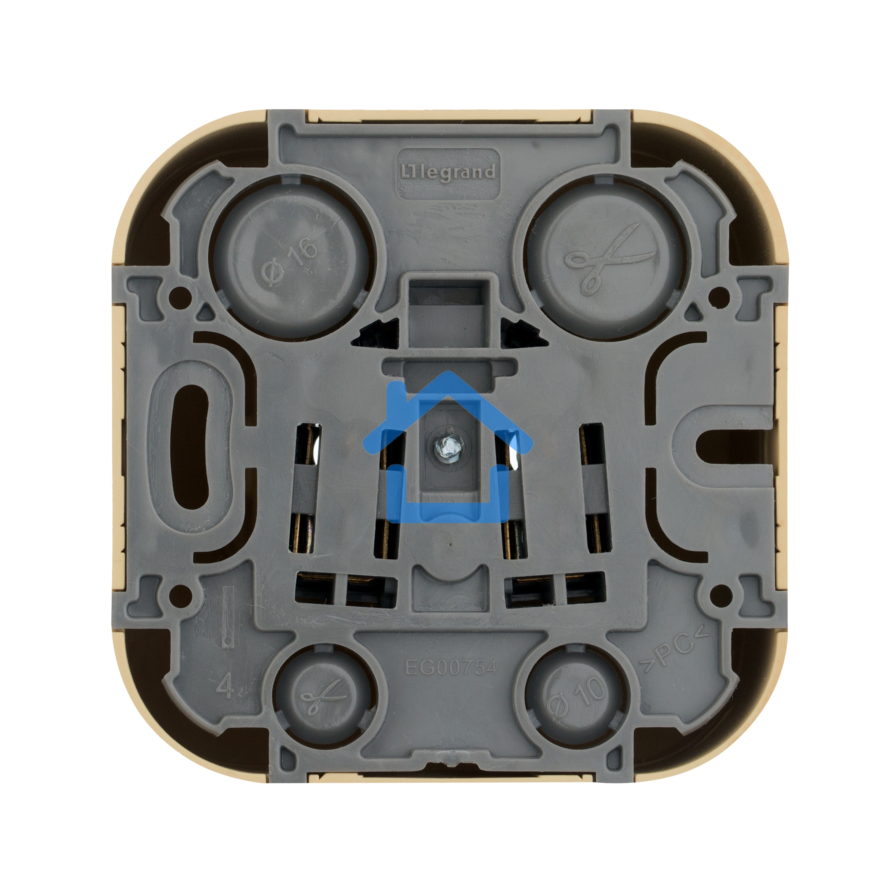 Розетка 1-м ОП Quteo 16А с заземл. дерево Leg 782271