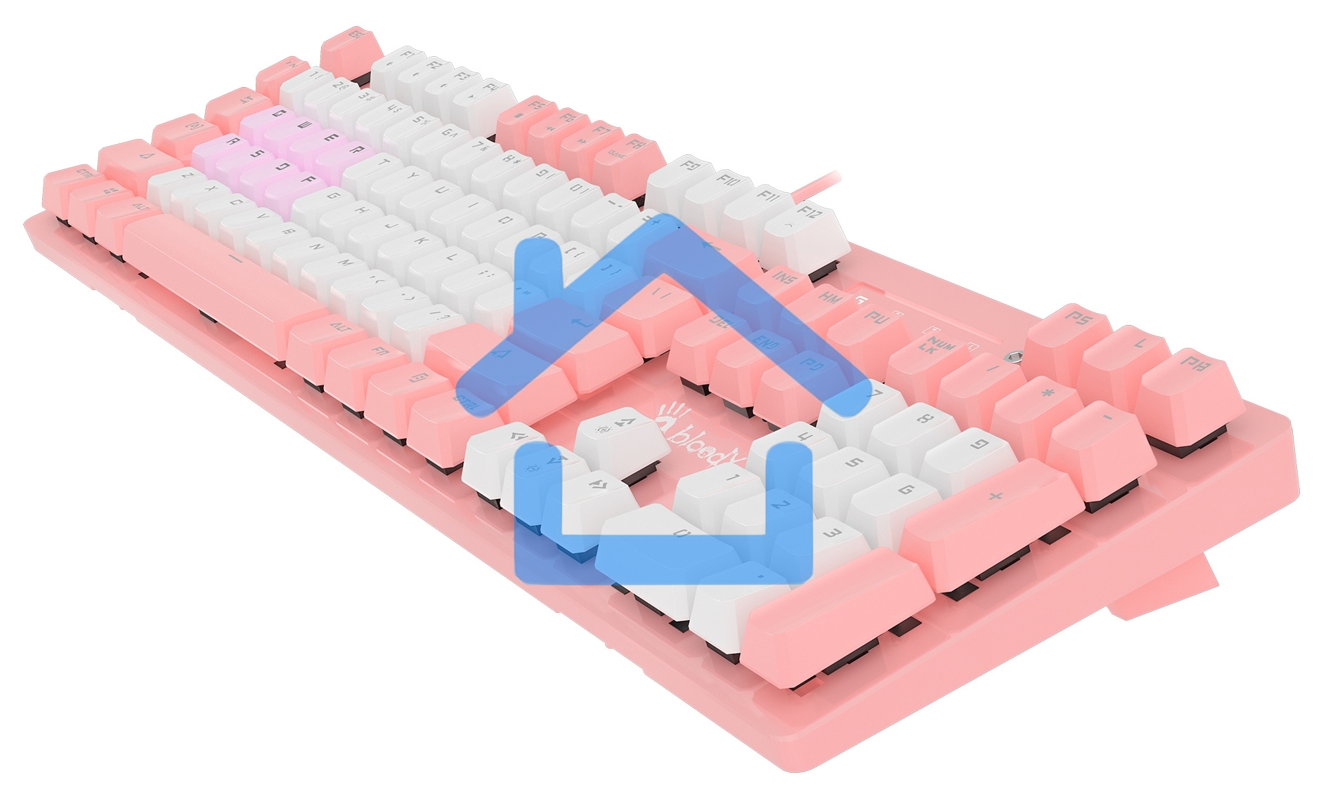 Клавиатура A4Tech Bloody B800 Dual Color проводная USB розовый/белый