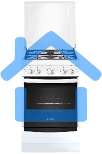 Плита газовая Gefest ПГ 5100-02 0009 белый, конфорок 4 шт, духовка 52 л, 50 см x 85 см x 58.5 см