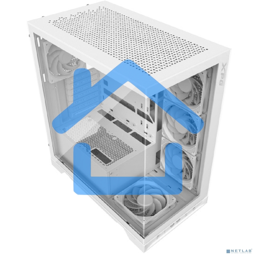 Компьютерный корпус XPG INVADER X WHITE (INVADERXMT-WHCWW) Mid-Tower Gaming ATX PC Case with Panoramic View, Tempered Glass Panels, and RGb Lighting Black