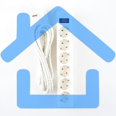 Сетевой фильтр Defender DFS 155 5.0 m, 6 розеток, белый