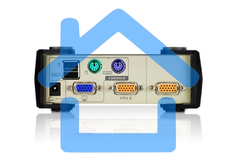 Переключатель ATEN KVM Switch CS82U-AT KVM-переключатель, VGA/SVGA+KBD+MOUSE, 1> 2 блока/порта/port PS2/USB, с KVM-шнурами PS2/USB 2х1.2м