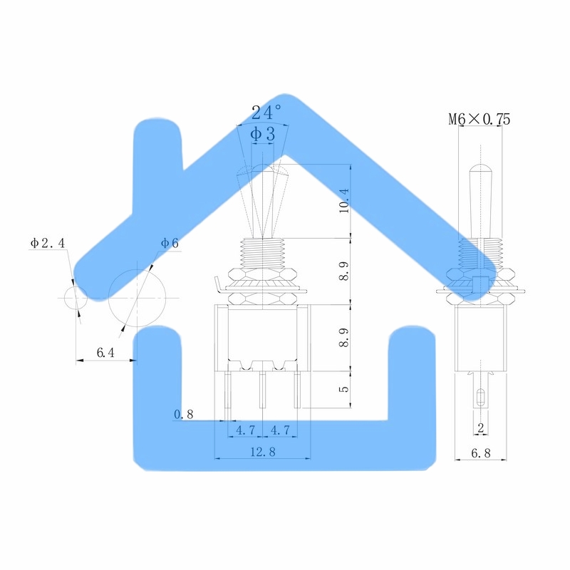 Тумблер 250V 3А (3c) ON-ON однополюсныйMicroRexant