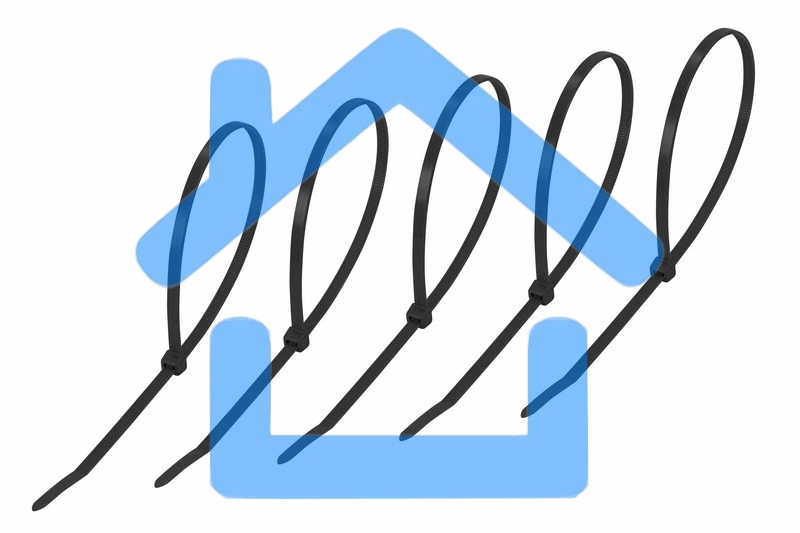 Хомут-стяжкa нeйлонoвая Rexant 300x4,8 мм, черная, упаковка 25 шт.