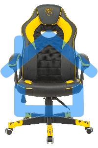 Кресло игровое Бюрократ Zombie GAME 16 черный/желтый текстиль/эко.кожа крестовина пластик