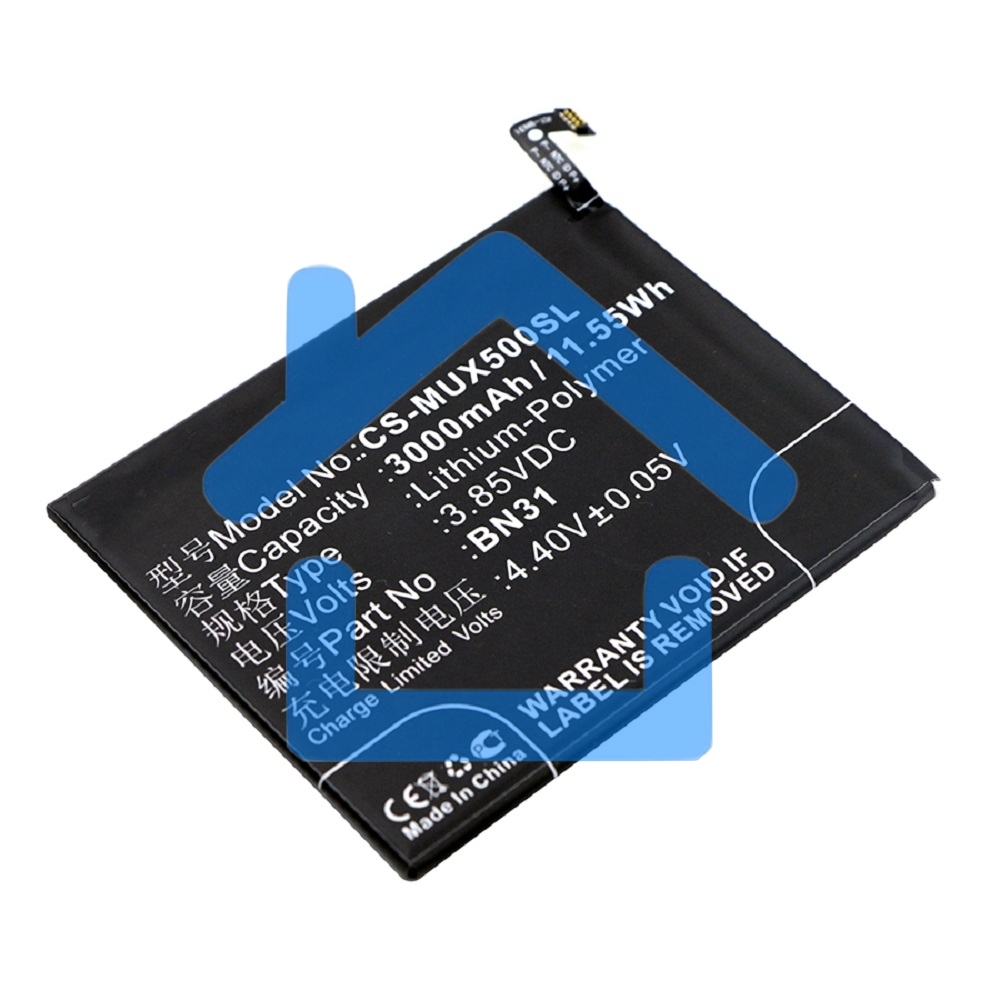 Аккумулятор CameronSinoCS-MUX500SL BN31 для Xiaomi 5X, MDE63.85V / 3000mAh / 11.55Wh