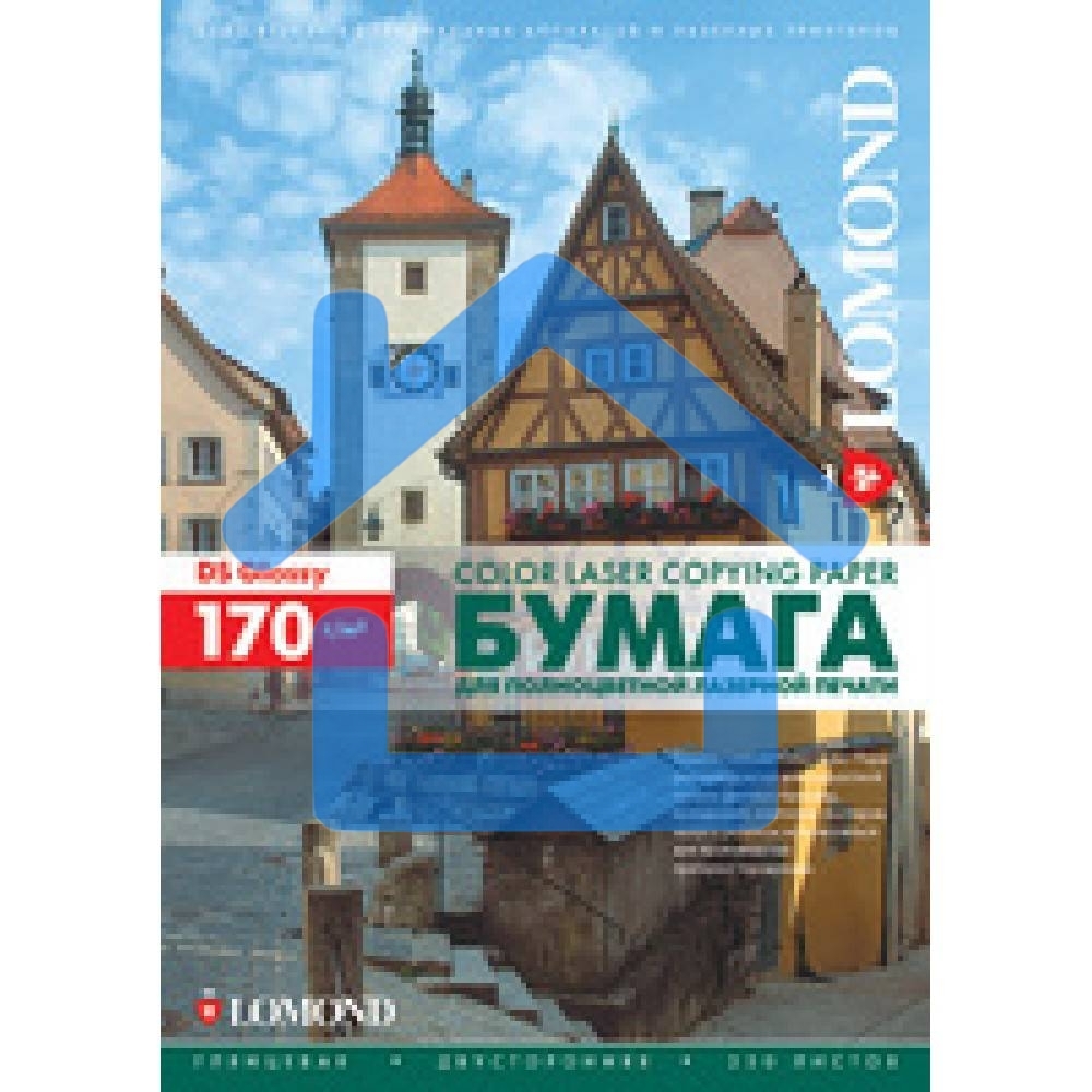 Фотобумага LOMOND Двухсторонняя Глянцевая, для лазерной печати, 170 г/м2, A3/250л.