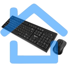 Комплект клавиатура+мышь беспроводные Gembird KBS-8002, 2.4ГГц, черный, 104 клавиши+2 кнопки+колесо кнопка, 1000DPI, батарейки в комплекте