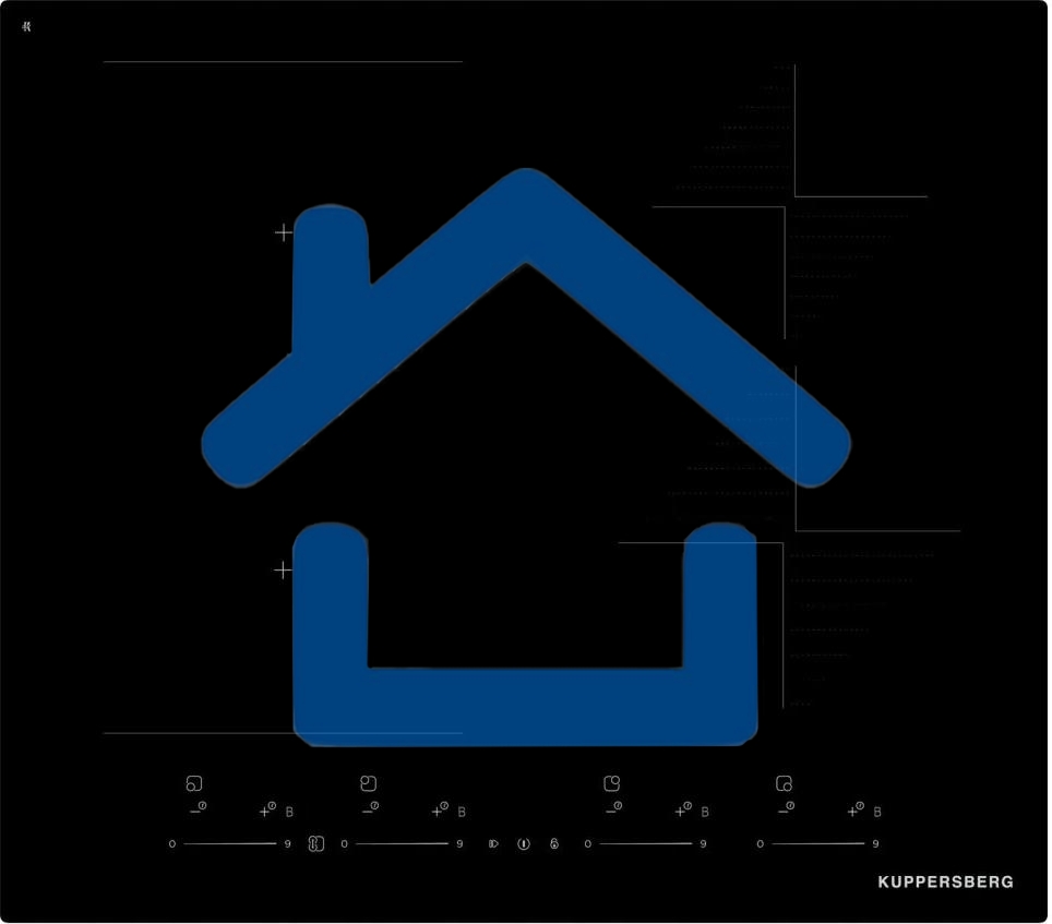 Варочная поверхность Kuppersberg ICI 616 60 см, индукция, High-Tech, inverter, прямой край, 9 уровней мощности, бустер, Stop and Go, Bridge zone, автоматическое отключение, таймер, индикатор остаточного тепла, сенсорное/слайдерное управление, черный