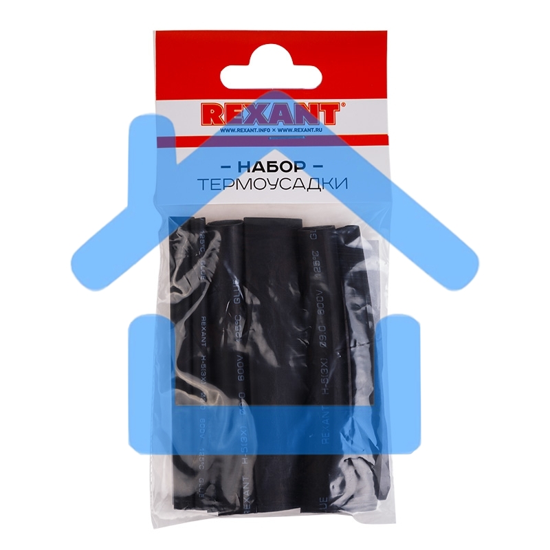 Набор термоусадочных трубок Rexant 29-0107 10 см №7 черные (КЛЕЕВОЙ)