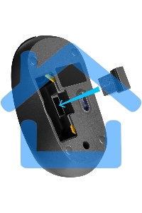 Мышь беспроводная Defender Hit MM-495 черный, 1600 dpi, радиоканал, USB, кнопки - 3