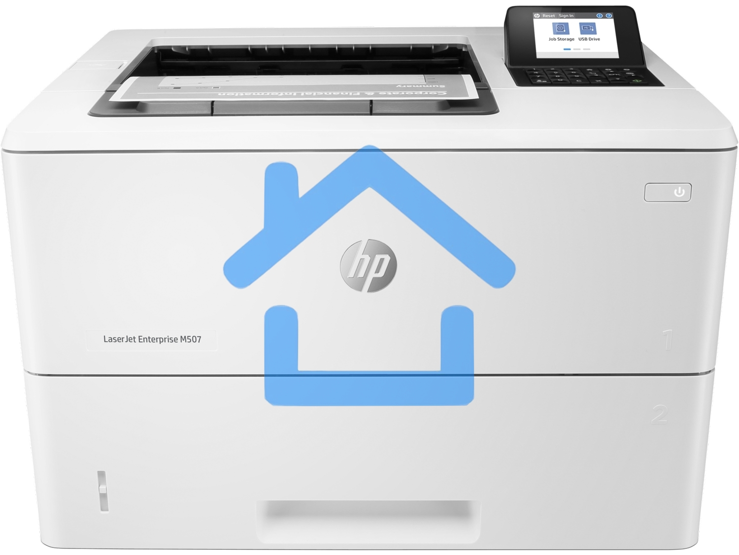 Принтер лазерный HP LaserJet Enterprise M507dn (1PV87A), A4, ч/б, печ. до 43 стр/мин, 1200 x 1200 dpi, USB, RJ-45, Air Print, Mopria