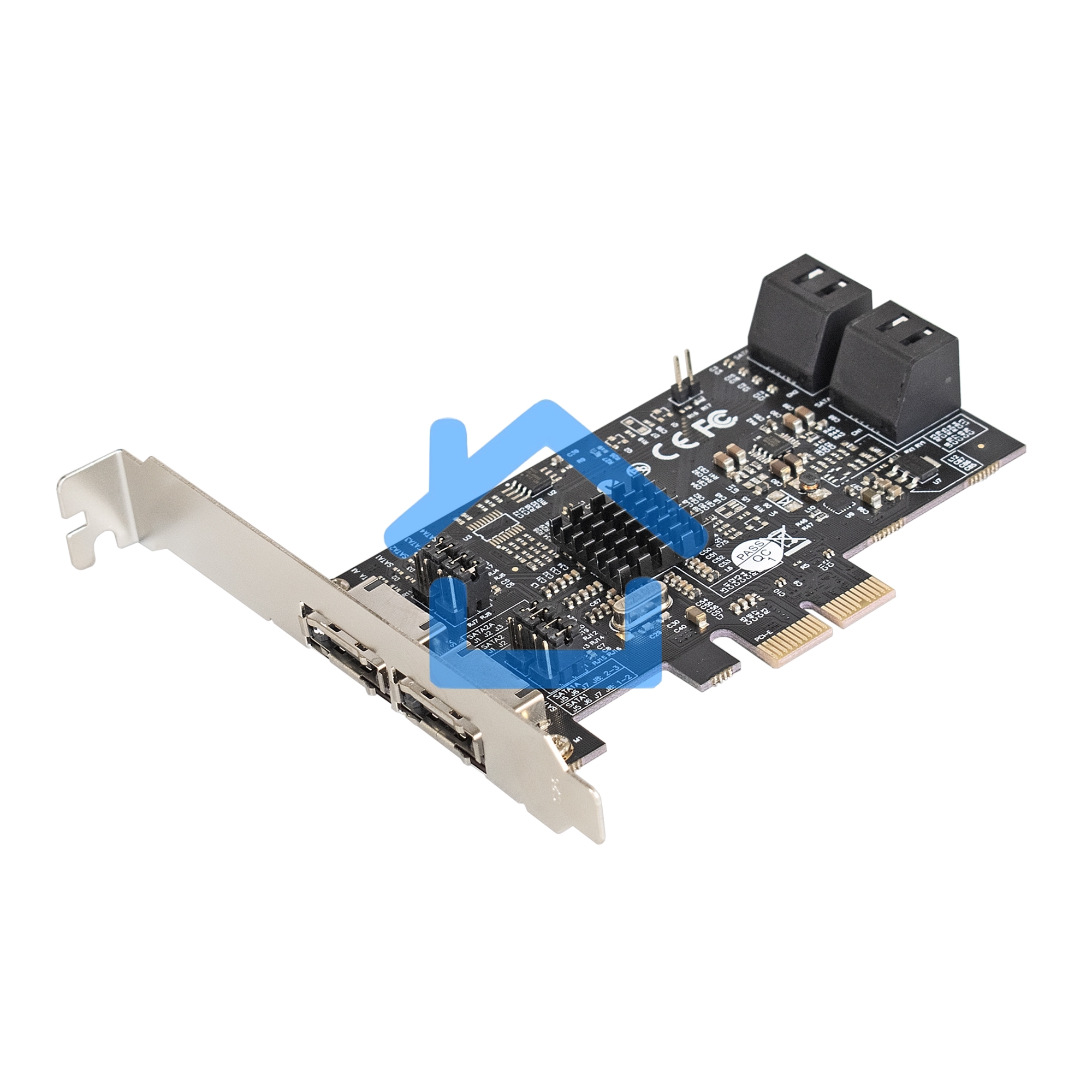 Контроллер ExeGate EXE-504 PCI-E 2.0, SATA3 RAID, 4 int+2 ext (OEM)