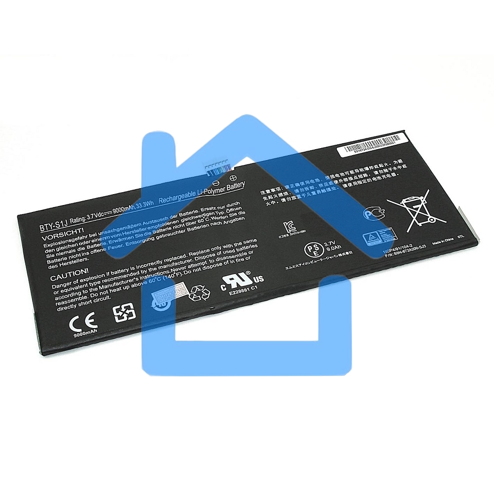 Аккумуляторная батарея для ноутбука MSI W20 3M-013US 3.7V 9000mAh черный