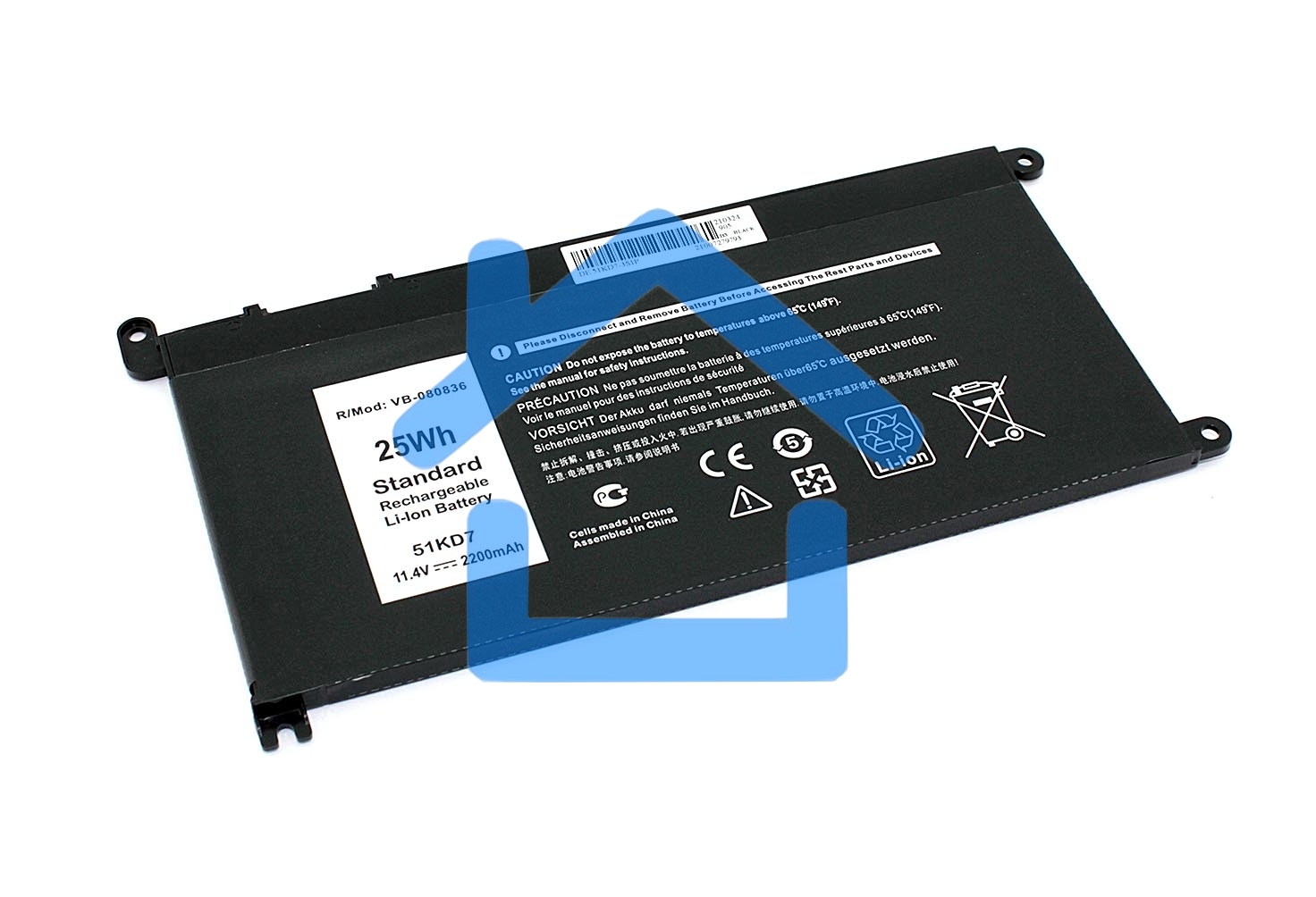 Аккумуляторная батарея для ноутбука Dell 3180 3189 11.4V 2200mAh OEM