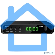 Ресивер эфирный цифровой Эфир DVB-T2 HD HD-215 пластик, дисплей DOLBY DIGITAL,