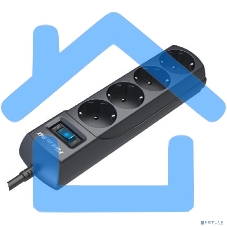 Сетевой фильтр ZIS (Pilot) m Max 4 розетки (евро с заземлением), 15А/3.3кВа, автомат, 1.8 м, серый графит Surge protector Pilot m Max 4 euro outlets, 15А/3.3кВа, 1.8m