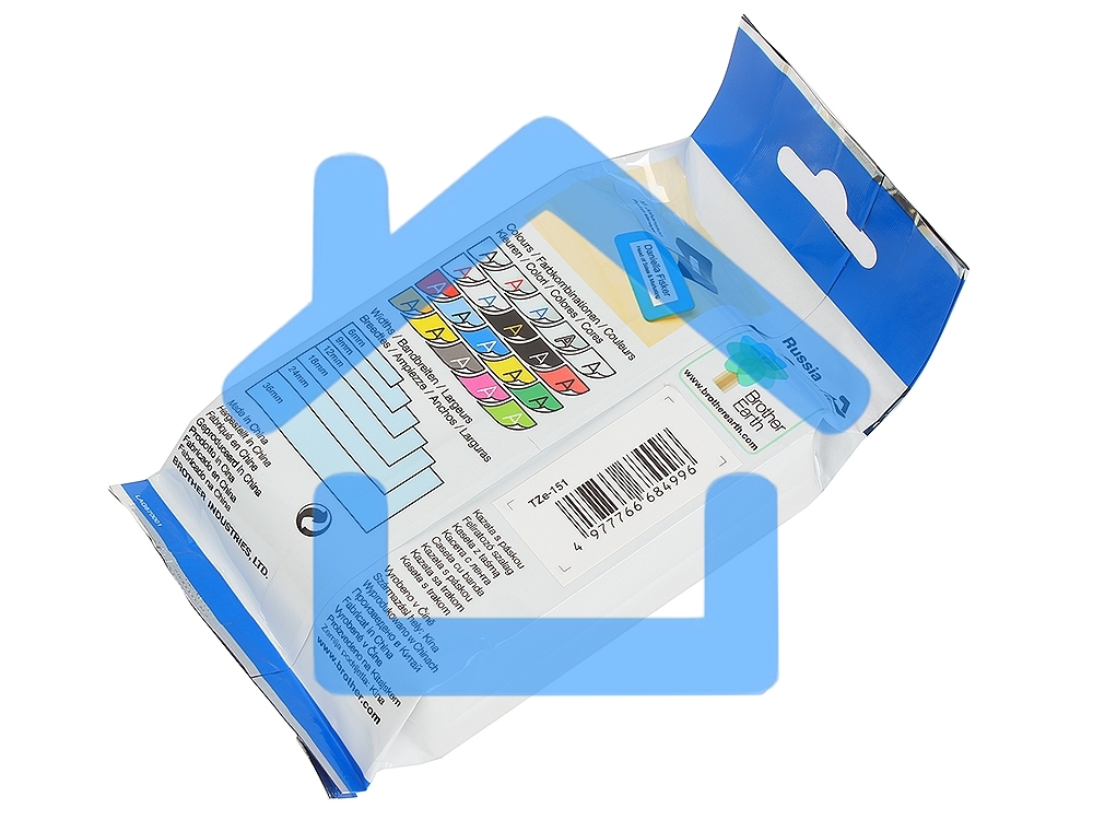 Картридж Brother TZ-E151 24 мм, 8 м, черный шрифт, прозрачный фон, для BROTHER P-Touch