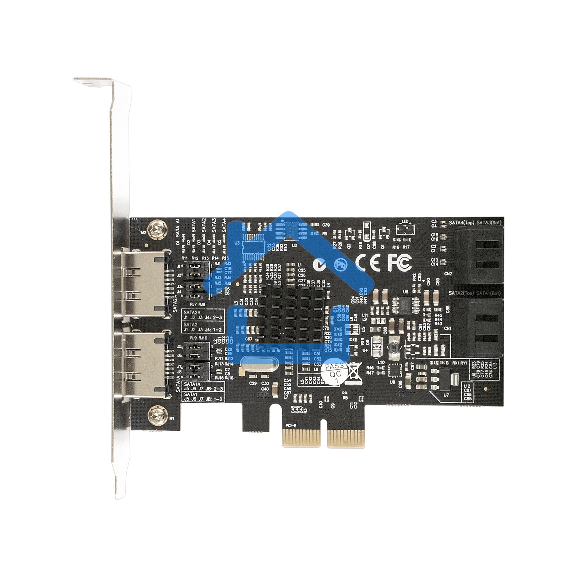 Контроллер ExeGate EXE-504 PCI-E 2.0, SATA3 RAID, 4 int+2 ext (OEM)
