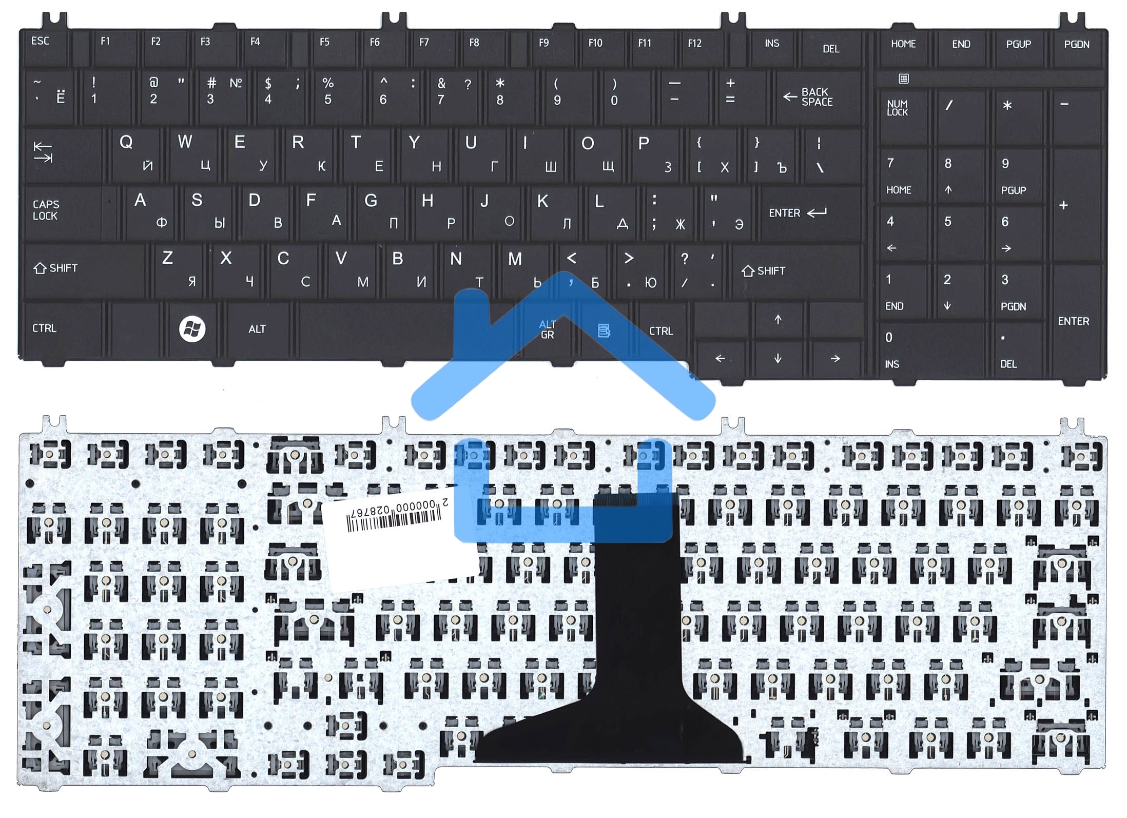 Клавиатура для ноутбука Toshiba Satellite C650 C660 L650 L670 L750 L750D L755 L775 черная