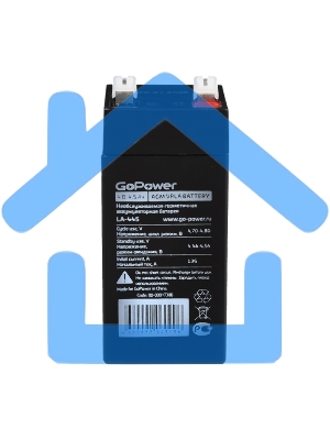 Аккумулятор свинцово-кислотный GoPower LA-445 4V 4.5Ah (1/20)
