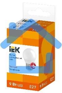 Лампа cветодиодная Iek LLE-G45-9-230-30-E27 ECO G45 шар 9Вт 230В 3000К E27