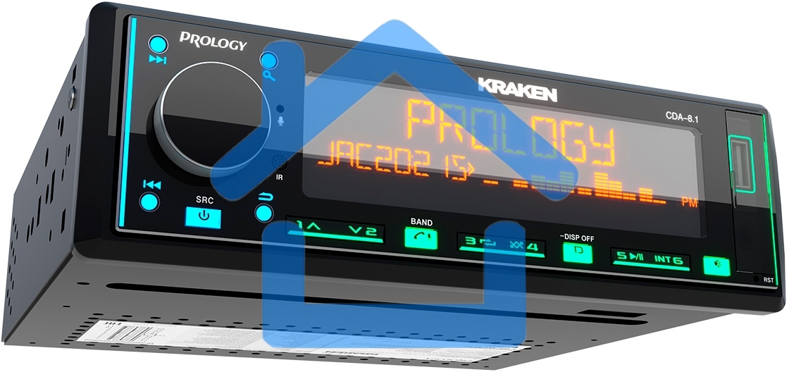Автомагнитола Prology CDA-8.1 KRAKEN 1DIN 8x65Вт