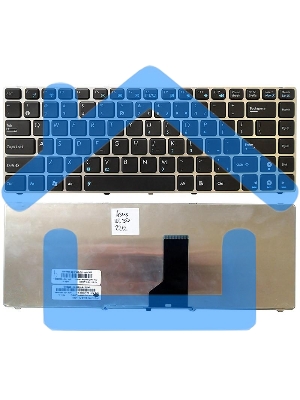 Клавиатура для ноутбука Asus UL30 K42 черная с серебристой рамкой