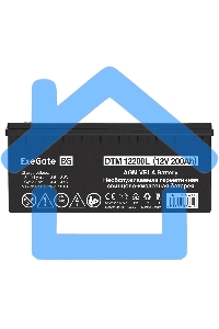 Аккумуляторная батарея ExeGate DTM 12200L (12V 200Ah, болт М8)