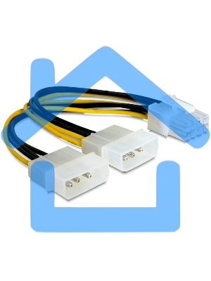 Разветвитель питания Gembird CC-PSU-81, 2хMolex->PCI-Express 8pin, для подключения в/к PCI-Е (8pin) к б/п ATX