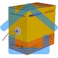 Кабель витая пара U/UTP, категория 5e, PVC, 4PR, 24AWG, медный, внутренний, серый, 305 м