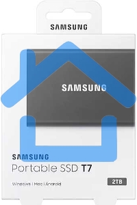 Внешний SSD Samsung T7, 2TB, USB 3.2 Gen 2 Type-C, R/W 1050/1000, титан