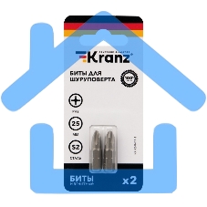 Бита для шуруповерта KRANZ PH2х25 мм (2 шт./уп.)
