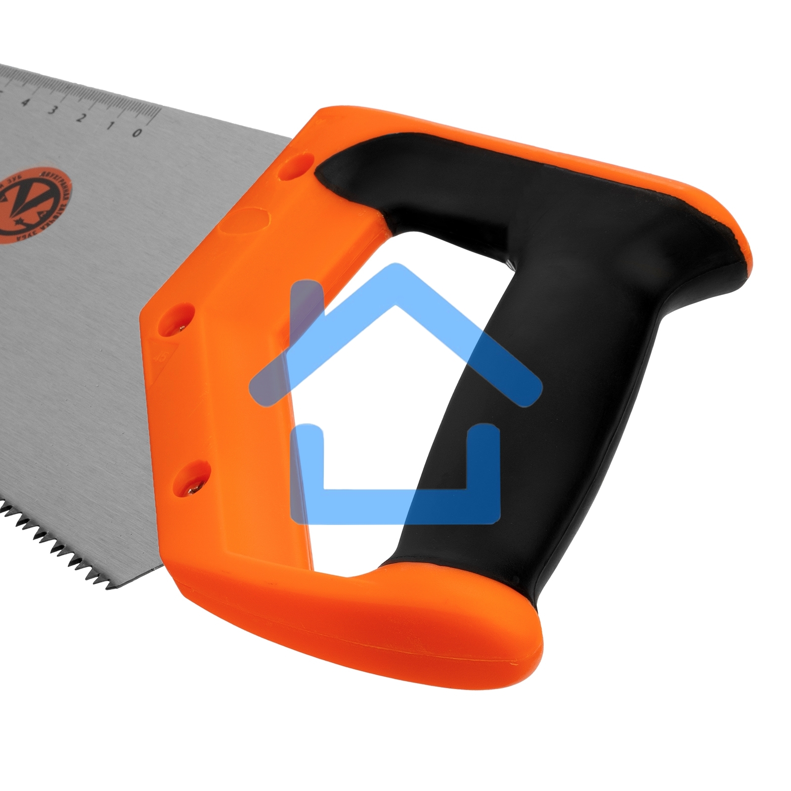 Ножовка по дереву Sparta 400 мм, 7-8 TPI, зуб-2D, каленый зуб, линейка, двухкомпонентная рукоятка