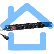 Блок розеток горизонтальный ExeGate ServerPro PDU-19H806 Al-8S-C14-3-SW, 19