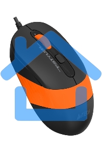 Мышь проводная A4Tech Fstyler FM10 черный/оранжевый, 1600 dpi, USB, кнопки - 4