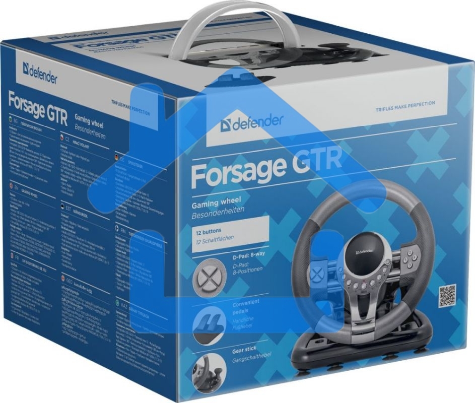 Игровой руль Defender FORSAGE 12 кн+2перекл.+1перекл. 8-ми позиц., USB