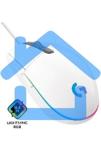 Мышь проводная Logitech G102 LIGHTSYNC белый, 8000 dpi, USB, кнопки - 6