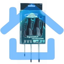 Набор отверток GROSS 12166 3 шт, PH S2, трехкомпонентная рукоятка PH0, PH1, PН2