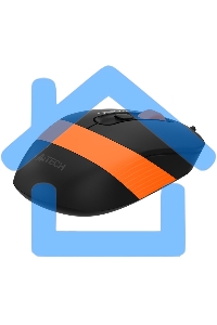 Мышь проводная A4Tech Fstyler FM10 черный/оранжевый, 1600 dpi, USB, кнопки - 4