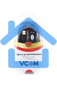 Кабель VCOM VUS7049-5M USB2.0-repeater, удлинительный активный <Am-->Af> 5м