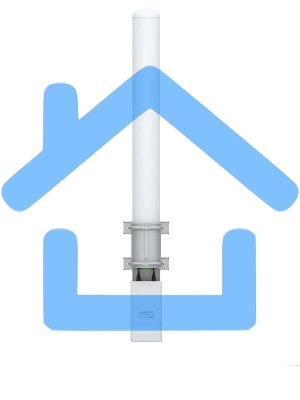 Сетевое оборудование UBIQUITI AMO-2G13 всенаправленная MIMO 2x2, диапазон частот - 2.35 - 2.55 GHz, коэффициент усиления - 13 dBi