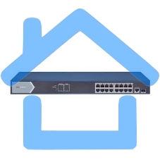 Коммутатор 16PORT 1000M POE DS-3E0518P-E/M HIKVISION с грозозащитой 6кВ