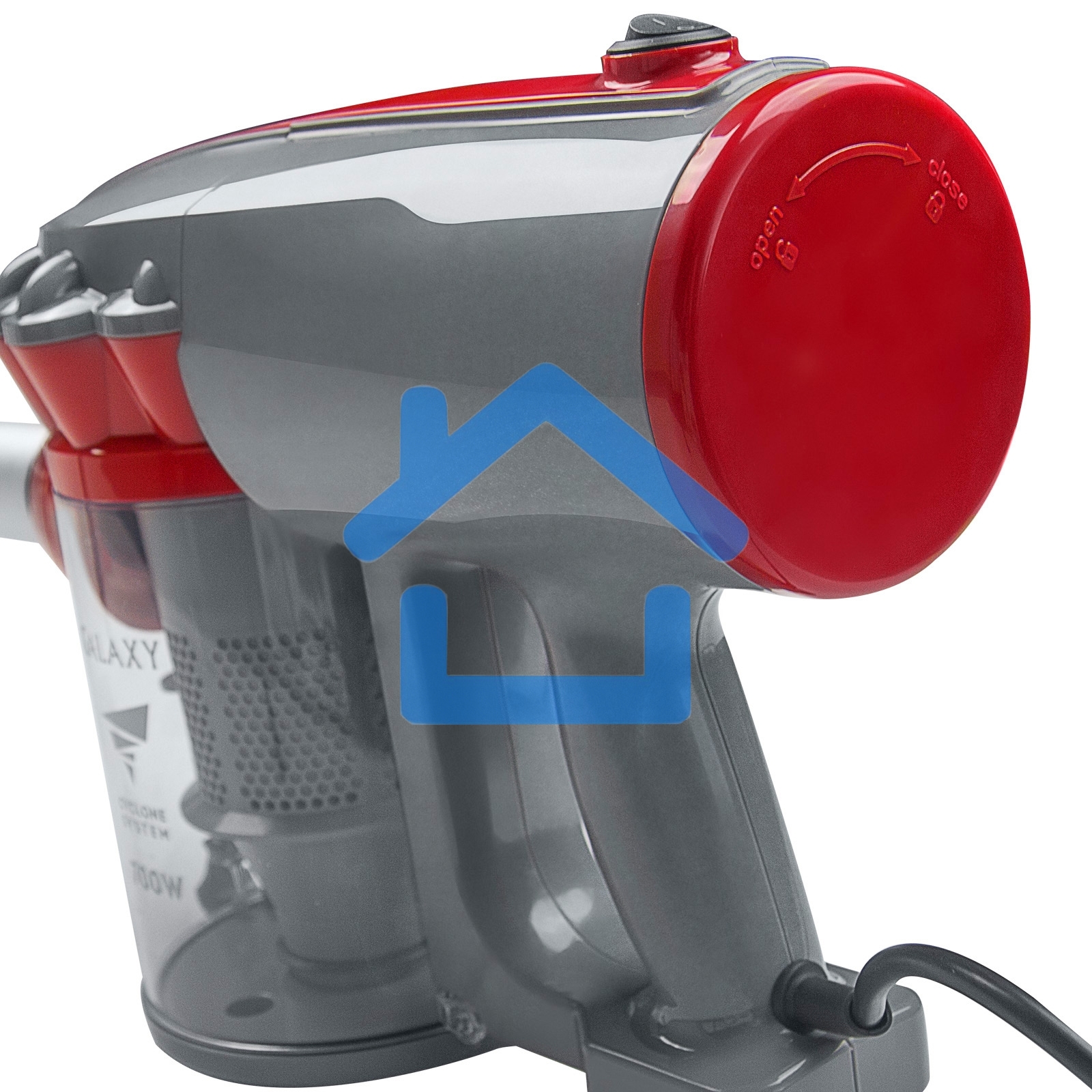 Пылесос вертикальный Galaxy GL 6255 серый/красный, питание от сети, 150 Вт, уборка сухая, пылесборник 0.8 л
