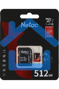 Карта MicroSD card Netac P500 Extreme Pro 512Gb, retail version w/SD adapter
