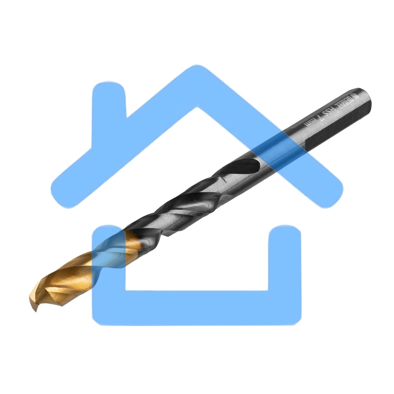 Сверло по металлу, 7 мм, HSS-Tin, Golden Tip, 10 шт. Denzel